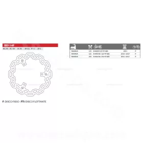 Féktárcsa YAMAHA XMAX 125 / 250CC 2011-16  D: 245MM BRENTA