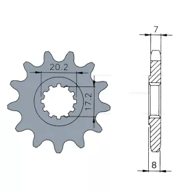   Lánckerék AM6 428 14 fogas  fogazott DTS / MBK 50 X-POWER / YAMAHA 50 TZR / PEUGEOT 50 / XPS / RIEJU 50 SMX