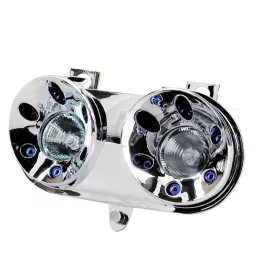 Lámpa első YAMAHA BWS / MBK BOOSTER króm/kék